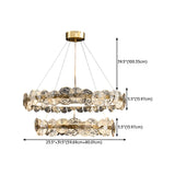 Modern Circular Clear Glass Disk Pendant Light Chandelier Image - 16