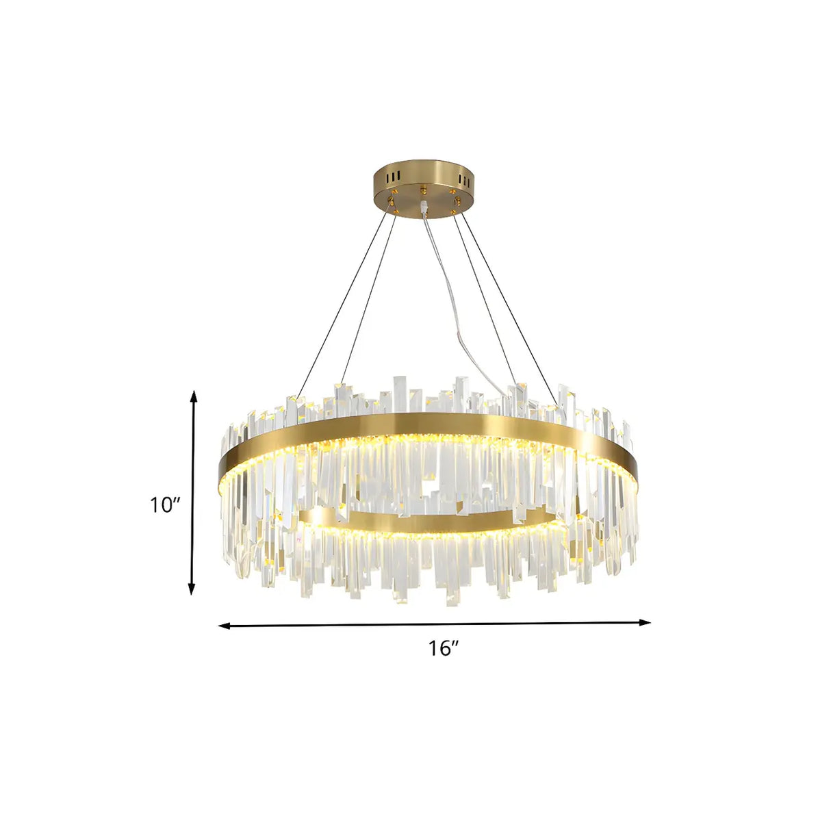 Modern Circular Crystal Gold Ceiling Chandelier Living Room Image - 6