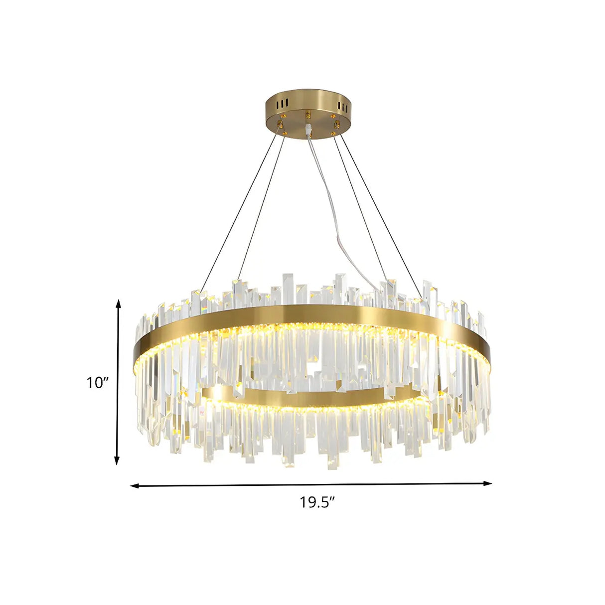 Modern Circular Crystal Gold Ceiling Chandelier Living Room Image - 7