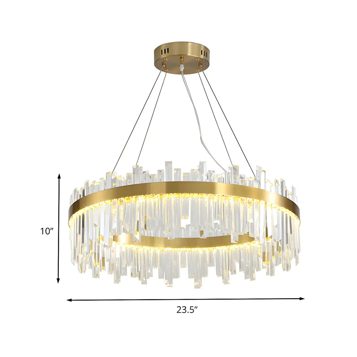 Modern Circular Crystal Gold Ceiling Chandelier Living Room Image - 8