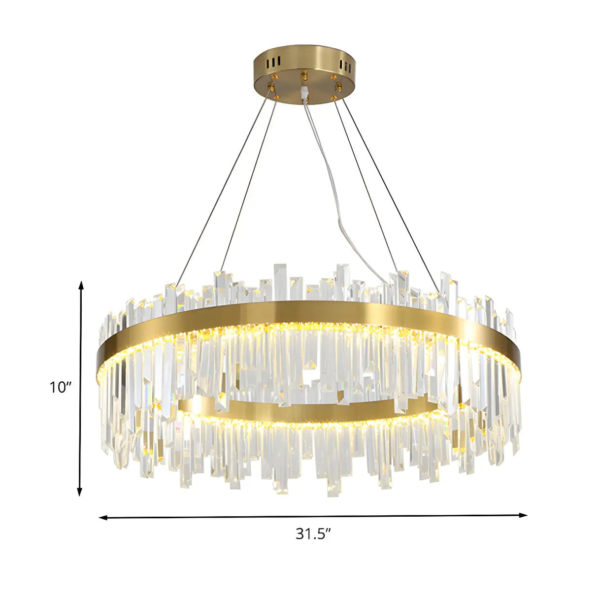 Modern Circular Crystal Gold Ceiling Chandelier Living Room Image - 9