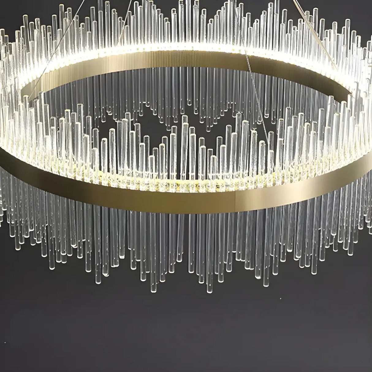 Modern Circular Crystal Gold Chandelier for Living Room Image - 13