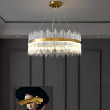 Modern Circular Crystal Gold Chandelier for Living Room Image - 17