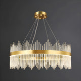 Modern Circular Crystal Gold Chandelier for Living Room Image - 5