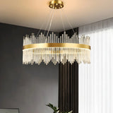 Modern Circular Crystal Gold Chandelier for Living Room Image - 6