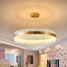 Modern Circular Crystal Ring Dining Room Pendant Light Image - 2