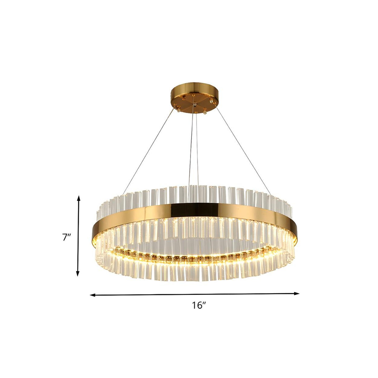 Modern Circular Crystal Ring Dining Room Pendant Light 