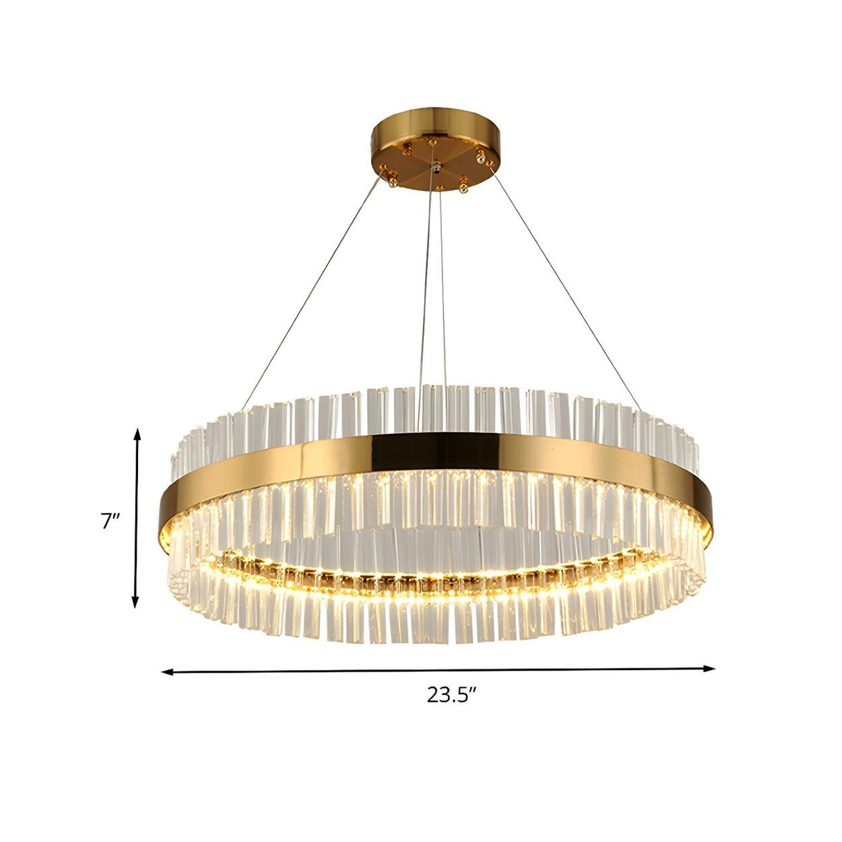 Modern Circular Crystal Ring Dining Room Pendant Light Image - 8