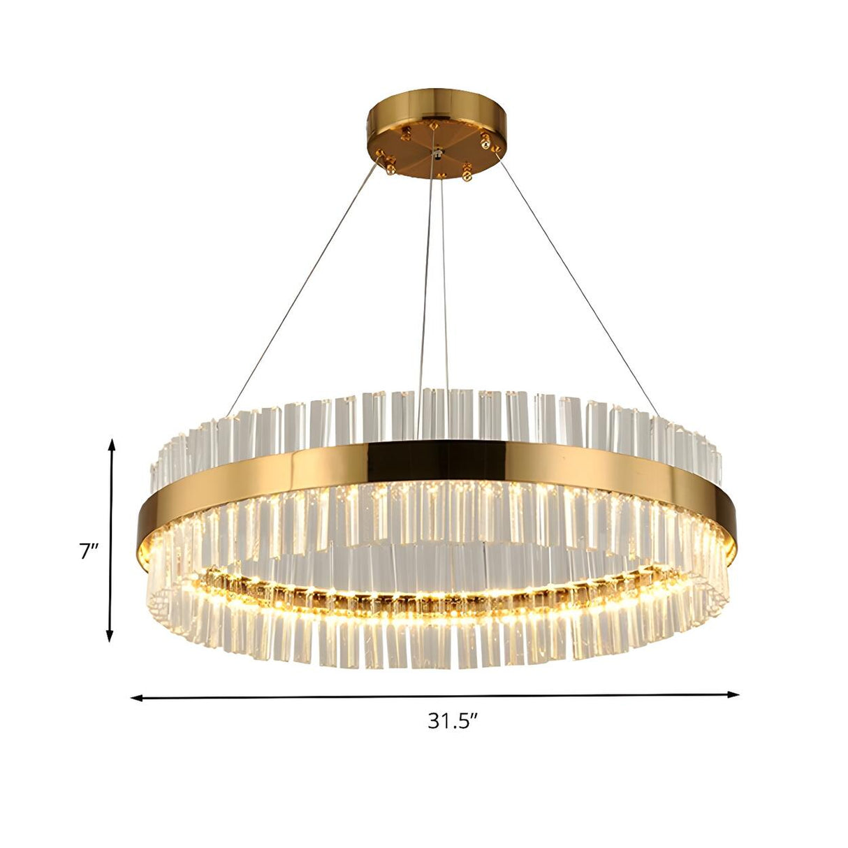 Modern Circular Crystal Ring Dining Room Pendant Light Image - 9