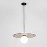 Modern Circular Disc White Globe Dining Room Pendant Light Image - 3