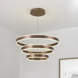 Modern Circular LED Acrylic Coffee Pendant Light Chandelier Image - 10