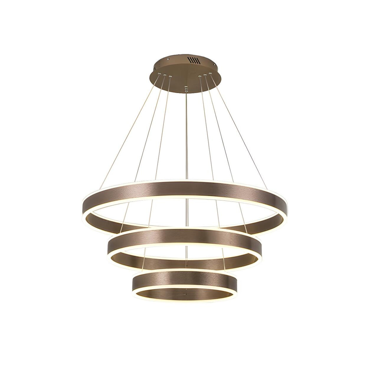 Modern Circular LED Acrylic Coffee Pendant Light Chandelier Image - 12