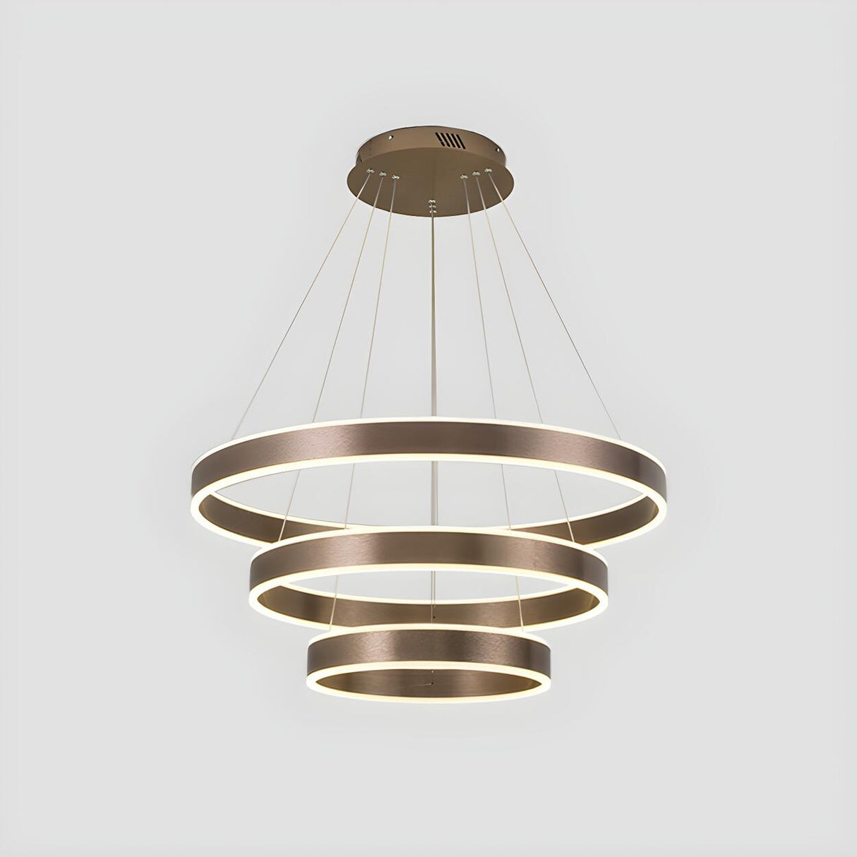 Modern Circular LED Acrylic Coffee Pendant Light Chandelier Image - 13