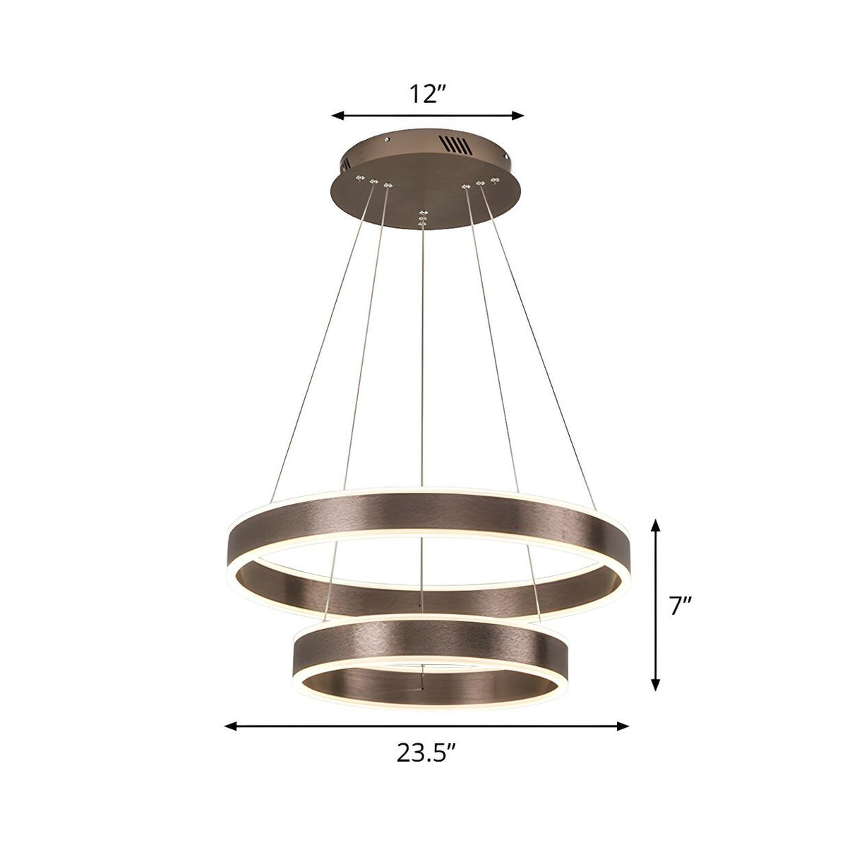 Modern Circular LED Acrylic Coffee Pendant Light Chandelier 