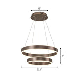 Modern Circular LED Acrylic Coffee Pendant Light Chandelier #size