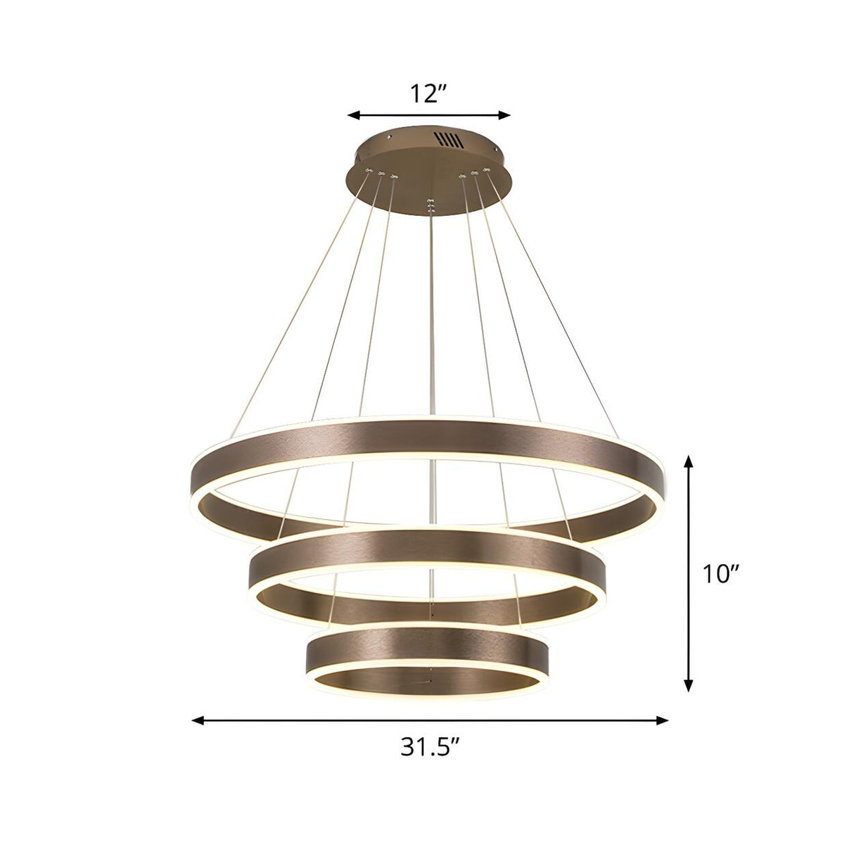 Modern Circular LED Acrylic Coffee Pendant Light Chandelier Image - 15