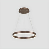 Modern Circular LED Acrylic Coffee Pendant Light Chandelier Image - 4