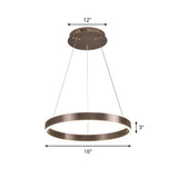 Modern Circular LED Acrylic Coffee Pendant Light Chandelier Image - 5