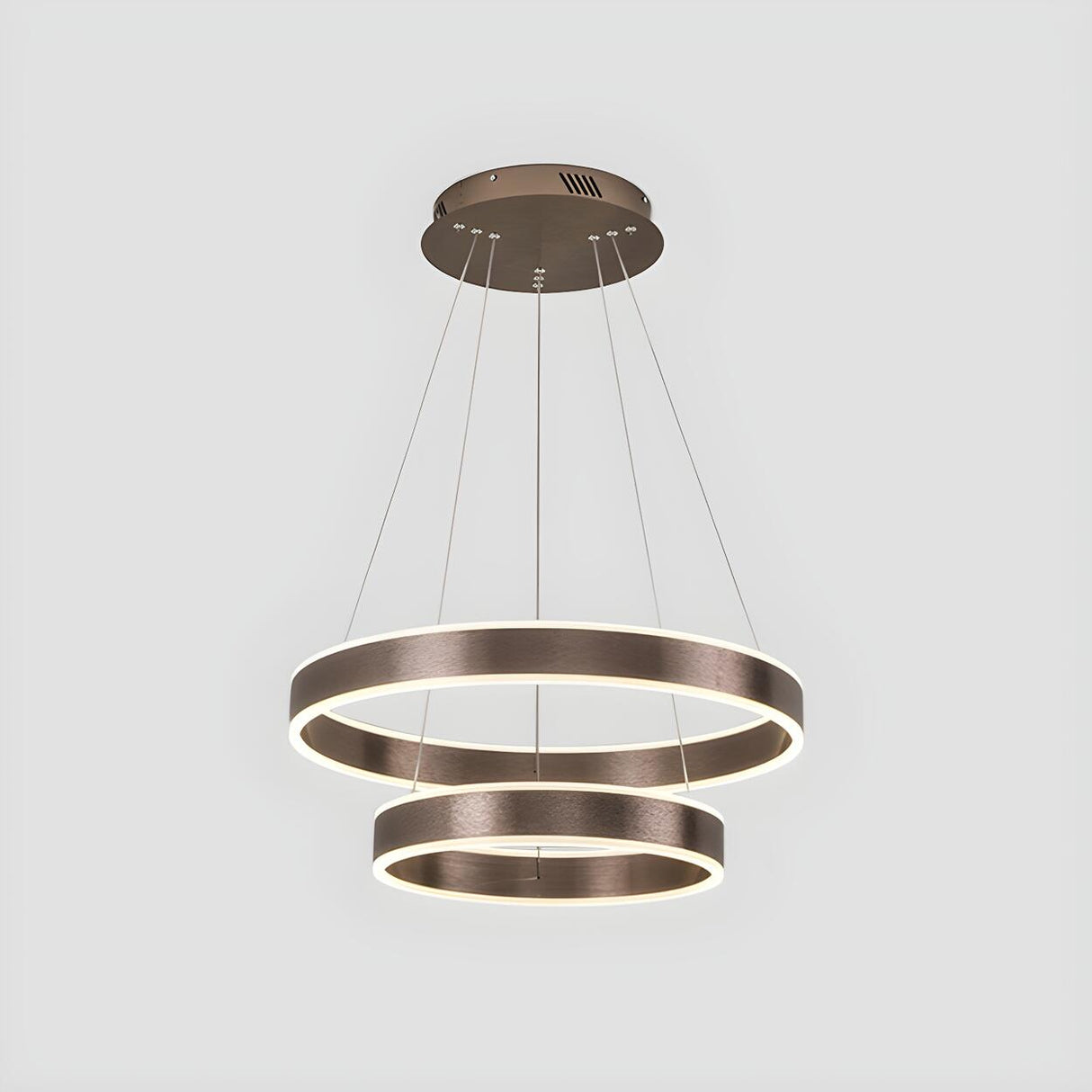 Modern Circular LED Acrylic Coffee Pendant Light Chandelier Image - 9