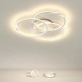 Minimalist White Triple Circle Semi-Flush Mount Light Image - 1