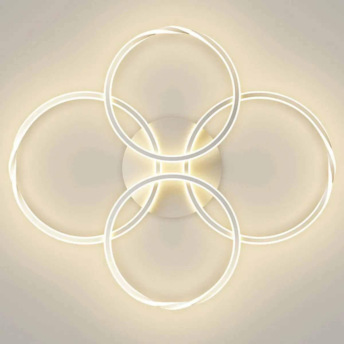 Minimalist White Triple Circle Semi-Flush Mount Light Image - 10