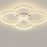 Minimalist White Triple Circle Semi-Flush Mount Light Image - 11