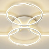 Minimalist White Triple Circle Semi-Flush Mount Light Image - 12