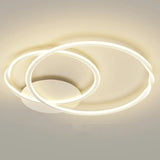 Minimalist White Triple Circle Semi-Flush Mount Light Image - 3