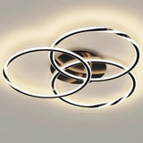 Minimalist White Triple Circle Semi-Flush Mount Light Image - 5