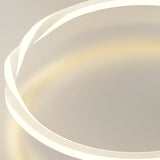 Minimalist White Triple Circle Semi-Flush Mount Light Image - 15