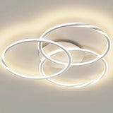 Minimalist White Triple Circle Semi-Flush Mount Light Image - 7