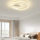 Minimalist White Triple Circle Semi-Flush Mount Light Image - 8