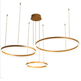 Modern Circular LED Gold Pendant Light for Dining Room Image - 4