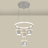 Modern Circular LED Pendant Chandelier House Shape Image - 13