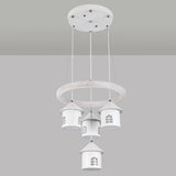 Modern Circular LED Pendant Chandelier House Shape Image - 15