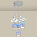 Modern Circular LED Pendant Chandelier House Shape Image - 17