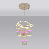 Modern Circular LED Pendant Chandelier House Shape Image - 6