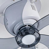 Modern Circular LED Semi-Flush Ceiling Fan with Light Image - 12