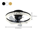 Modern Circular LED Semi-Flush Ceiling Fan with Light Image - 18