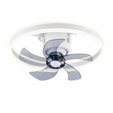 Modern Circular LED Semi-Flush Ceiling Fan with Light Image - 6