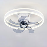 Modern Circular LED Semi-Flush Ceiling Fan with Light Image - 9