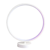 Modern Circular LED Table Lamp White Minimalist Image - 5