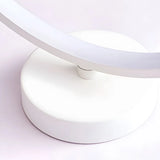 Modern Circular LED Table Lamp White Minimalist Image - 7