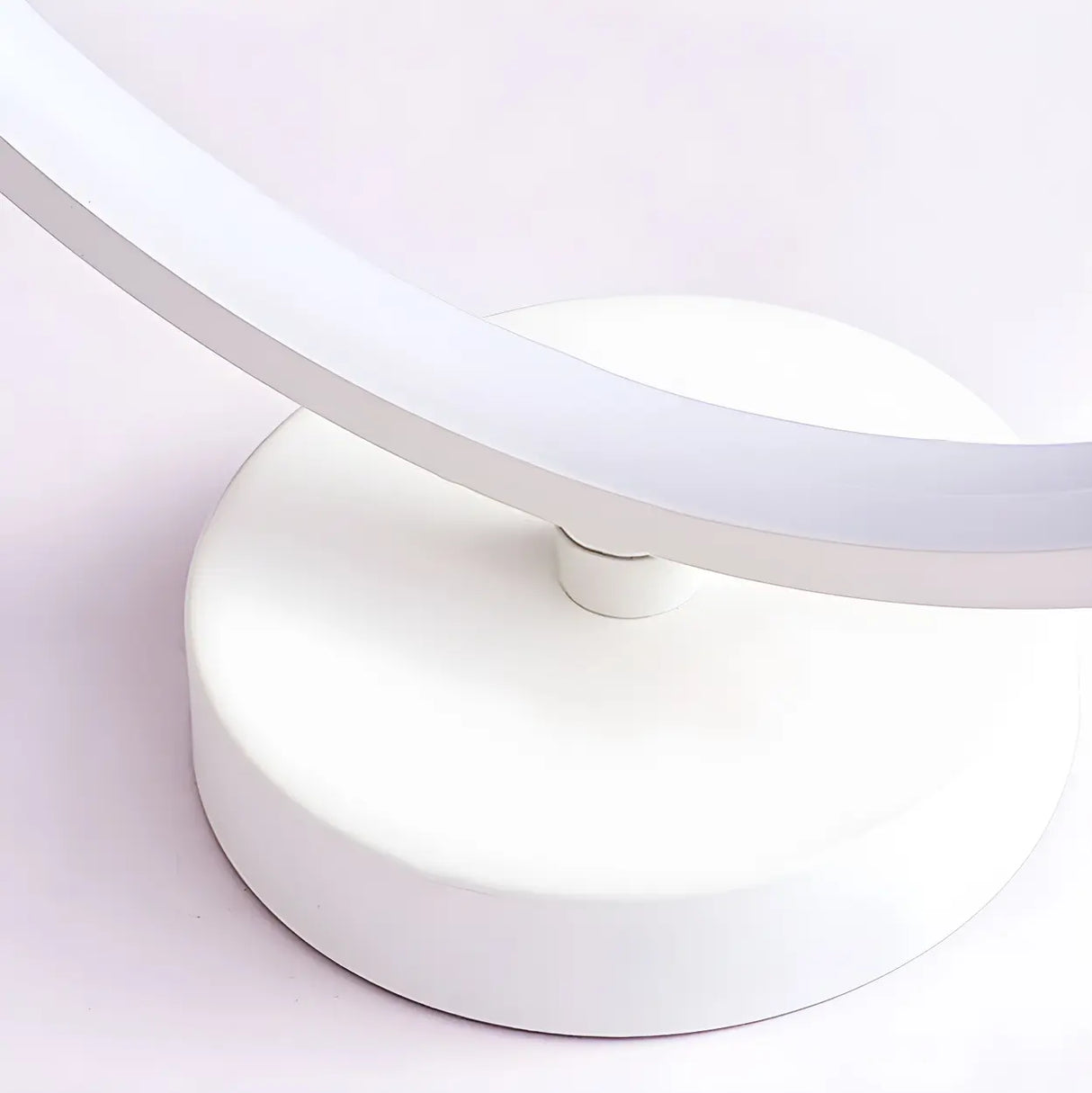 Modern Circular LED Table Lamp White Minimalist Image - 9