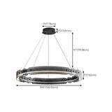 Modern Black Circle Clear Acrylic Pendant Light Chandelier Image - 13