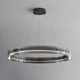 Modern Black Circle Clear Acrylic Pendant Light Chandelier Image - 6