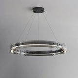 Modern Black Circle Clear Acrylic Pendant Light Chandelier Image - 7