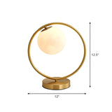 Modern Circular Metal Table Lamp Gold Ambient Light Image - 7