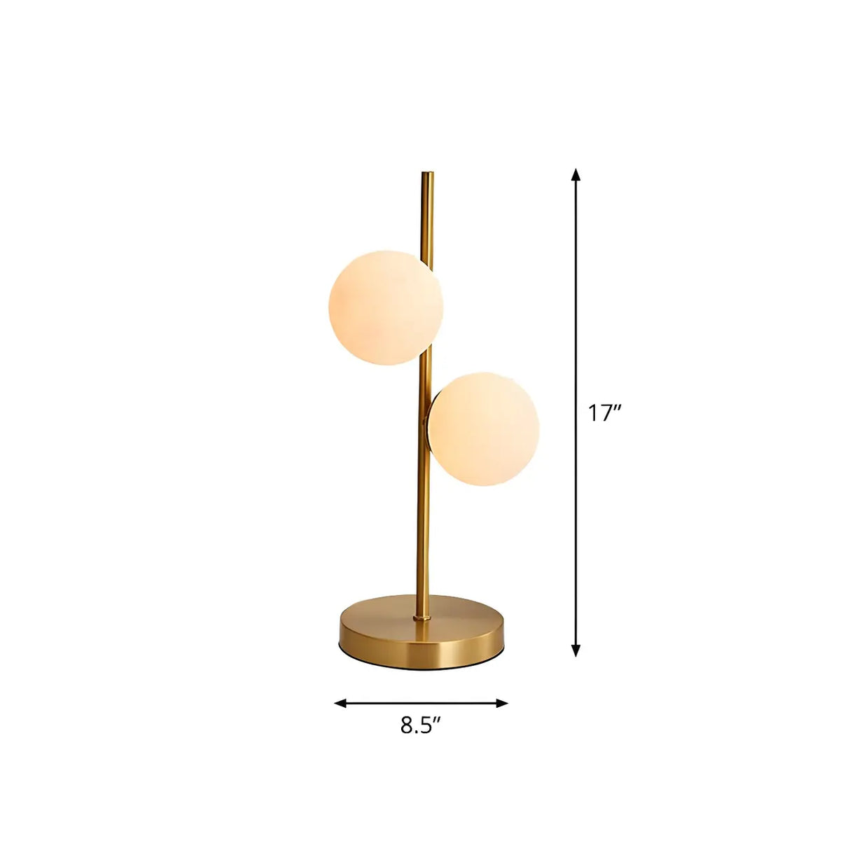 Modern Circular Metal Table Lamp Gold Ambient Light Image - 8