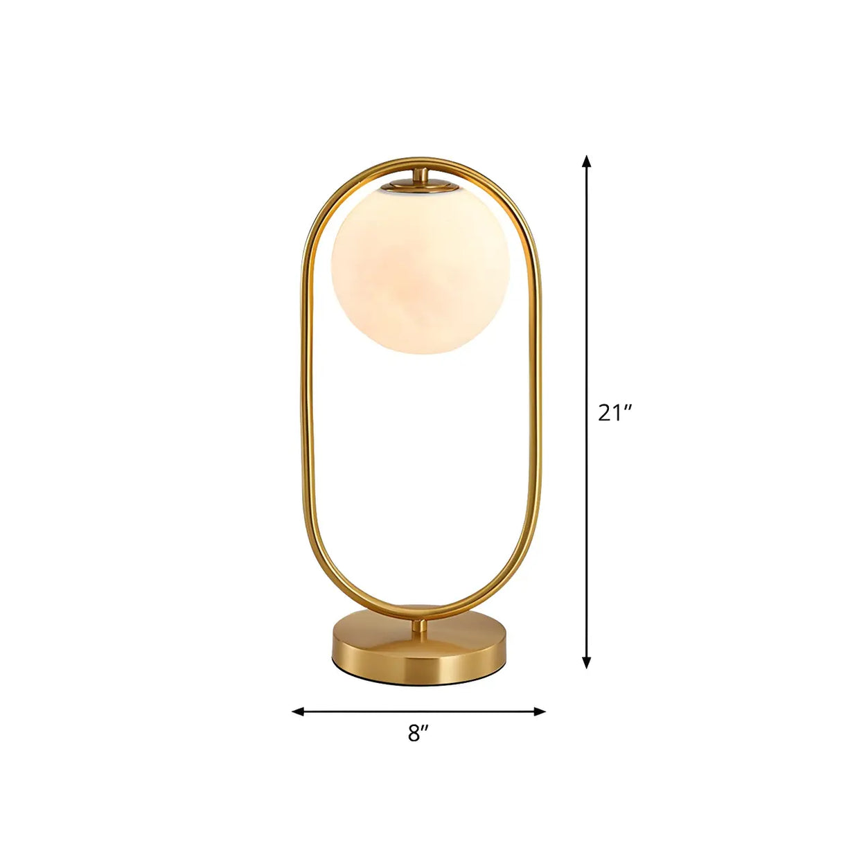 Modern Circular Metal Table Lamp Gold Ambient Light Image - 9